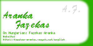 aranka fazekas business card